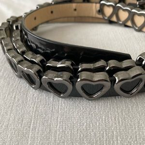 Black leather and silver vintage Betsey Johnson